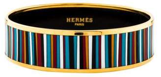 Hermes Carioca Stripes Wide Enamel Bracelet