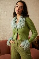 Thumbnail for your product : Urban Outfitters Faux Fur Trim Cardigan