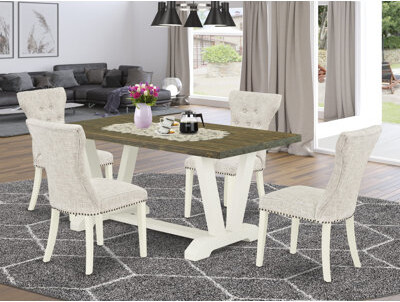 Wildon Home Jendrik 5 - Piece Rubberwood Solid Wood Dining Set