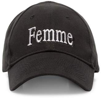 Balenciaga black femme embroidered baseball cap