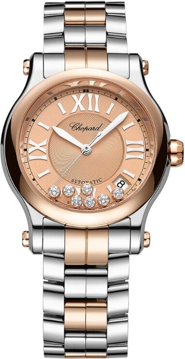 Chopard Rose Gold and Stainless Steel Happy Sport Automatic Watch 36mm -  ShopStyle