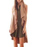 Thumbnail for your product : QiuLan Women's Irregular Waistcoat Vest Sleeveless Solid Color Trench Coat