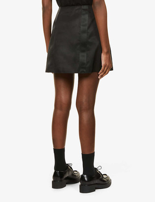 Prada High-waist recycled-nylon mini skirt