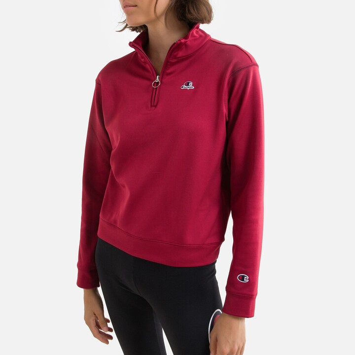 champion boxy high neck sweatshirt in red