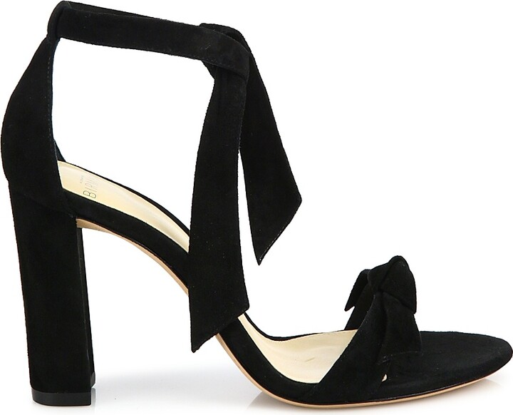 Women's Clarita Bow Suede Sandals - Black - Size 5