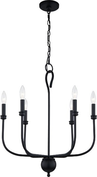Quoizel Blanche6-LightMatteBlackChandelier