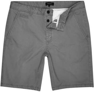 River Island Mens Big and Tall grey slim fit shorts