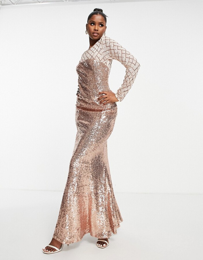 Champagne Sequin Dress | Shop the world ...