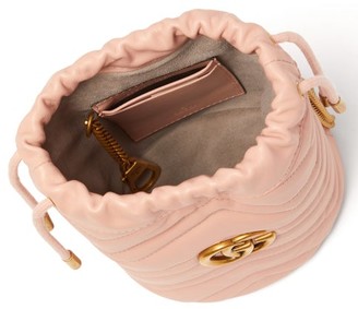 Gucci GG Marmont Leather Bucket Bag - Light Pink