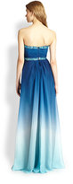 Thumbnail for your product : La Femme Strapless Organza Ombré Gown