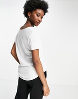 Thumbnail for your product : Abercrombie & Fitch v neck logo tee in white