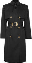 Versace - Belted Cotton-blend Gabardine Trench Coat - Black