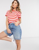 Thumbnail for your product : Wrangler slogan t-shirt in pink stripe