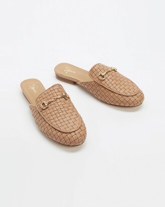 Spurr Women's Brown Brogues & Loafers - Simmi Woven Flats - Size 11 at The Iconic