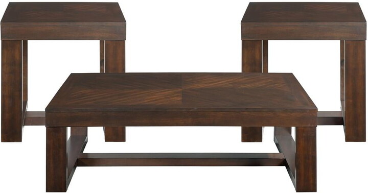 Picket House Furnishings Drew 3PC Occasional Table Set in Cherry