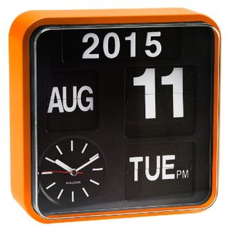Karlsson Mini Flip Black Dial Wall Clock, Orange