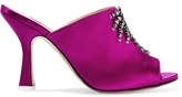 Thumbnail for your product : ATTICO Pamela Crystal-embellished Satin Mules