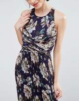 Thumbnail for your product : ASOS Petite Wedding Pleated Maxi Dress With Ruched Detail In Vintage Floral Print