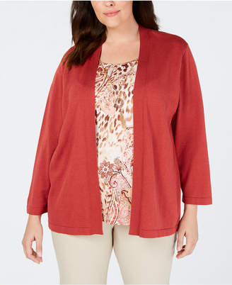 Alfred Dunner Plus Size Sunset Canyon Layered-Look Necklace Top