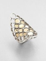 Thumbnail for your product : John Hardy Dot 18K Yellow Gold & Sterling Silver Long Saddle Ring