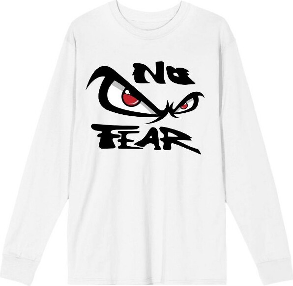No Fear NoFearClassicLogoAdultWhiteCrewNeckLongSleeveTee-3XL