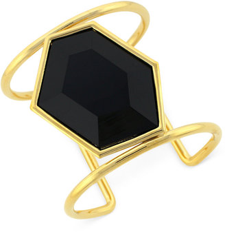 Vince Camuto Gold-Tone Asymmetrical Flat Stone Cuff Bracelet