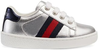 Gucci Children leather low-top with Web