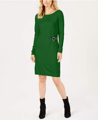 Michael Kors Buckle-Trim Sweater Dress, Created for Macy's