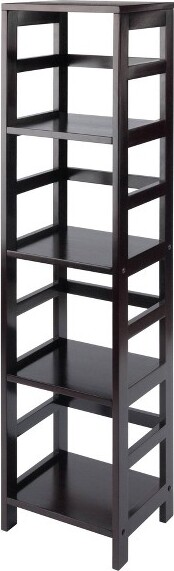 29.21 2 Tier Leo Shelf Storage or Bookshelf Narrow Espresso Finish -  Winsome