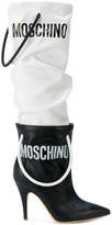 Moschino shopper tote logo boots 