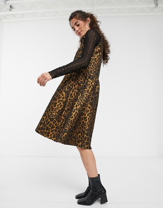 InWear Mounal leopard print sleeveless skater dress