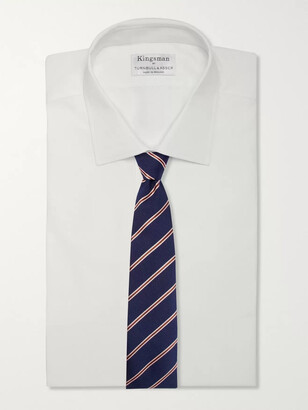 Kingsman + Drake's 8cm Striped Silk And Cotton-Blend Faille Tie