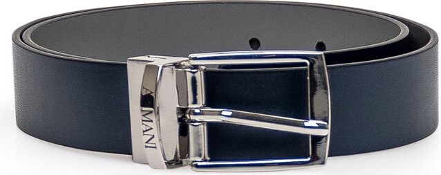 Emporio Armani Kids Logo Engraved Reversible Buckled Belt