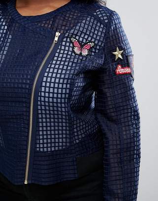 ASOS Curve Premium Mesh Jacket With Badges