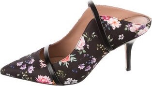 Malone Souliers Mules Brown Floral Print Pointed-Toes Straps Includes Box & Dust Bag | Malone Souliers Floral Print Mules in Brown, Women's IT 36.5 | 6.5