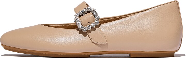 FitFlop DELICATO Crystal-Buckle Leather Mary Janes