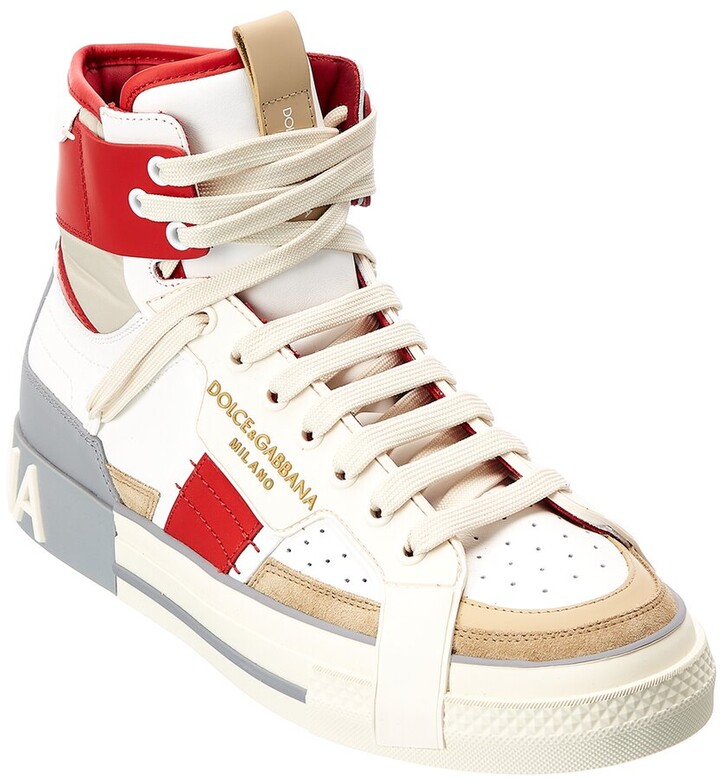 Dolce & Gabbana Leather High-Top Sneaker - ShopStyle