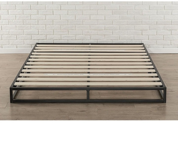 Low Profile Bed Frame The World, King Size Metal Platform Bed Frame With Wood Slats