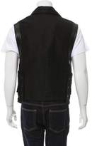 Thumbnail for your product : Sandro Leather-Trimmed Linen Vest