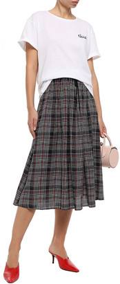 Être Cécile Lulu Checked Cotton And Silk-blend Twill Midi Skirt