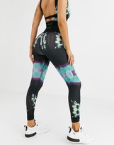 Thumbnail for your product : Wolfwhistle Wolf & Whistle tie dye leggings in black