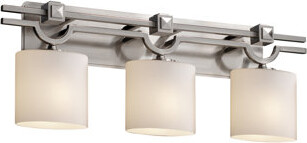 Justice Design Group 3-Light Dimmable LED Brushed Nickel Vanity Light