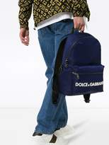 Thumbnail for your product : Dolce & Gabbana navy blue leather trim backpack