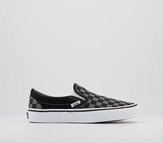 Vans Classic Slip On Trainers Black Pewter Check Fl21