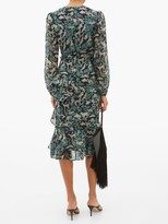 Thumbnail for your product : Saloni Alya Tiered Jungle-print Silk-georgette Dress - Black Multi