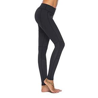 Mint Lilac Women's Training Yoga Pants Athletic Workout Leggings Lace Trim Black