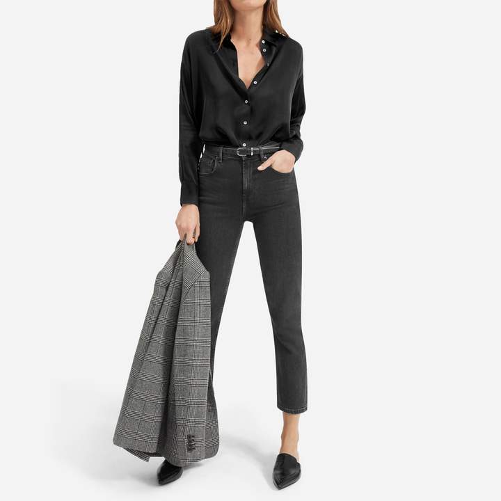 Everlane The Clean Silk Charmeuse Oversized Shirt