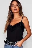Thumbnail for your product : boohoo NEW Womens Lace Trim Cami in Polyester 5% Elastane
