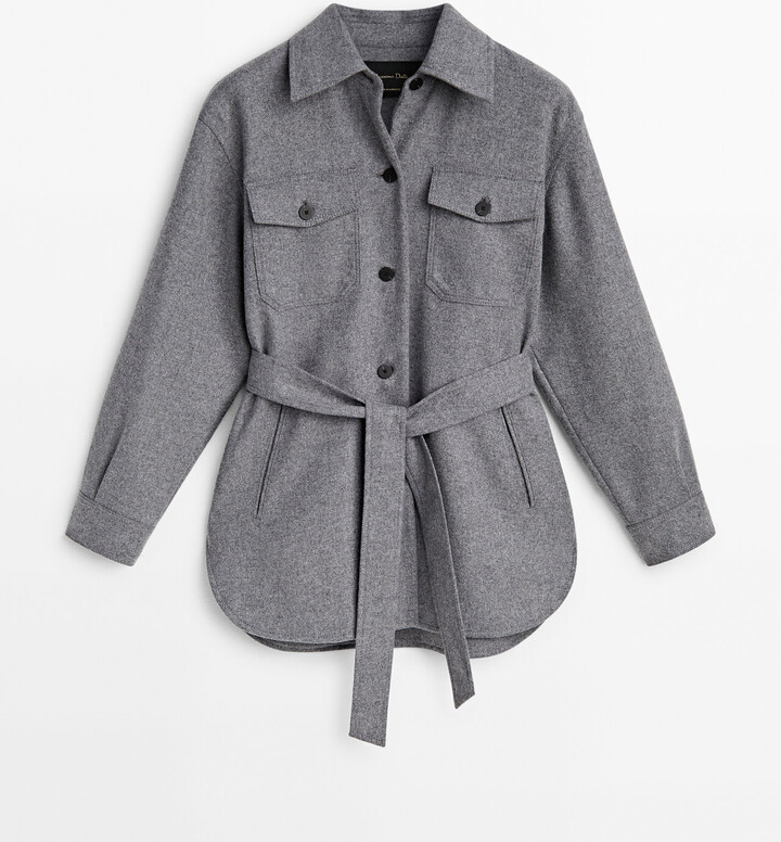 Massimo Dutti Flannel Overshirt With Belt