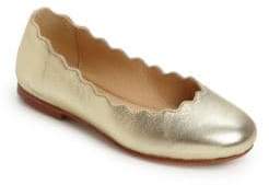 Chloé Kid's Scalloped Leather Ballet Flats